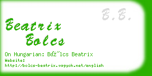 beatrix bolcs business card